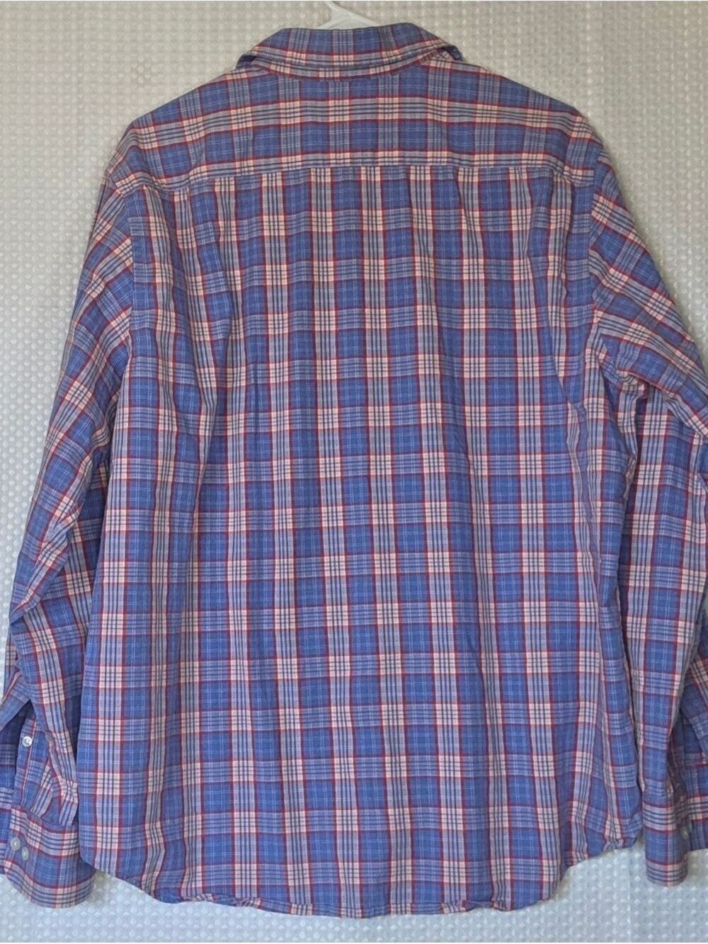 Banana Republic Plaid Button Down Shirt Men XL Blue Red Casual - Picture 4 of 8